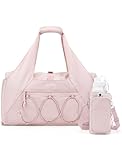 BAGSMART Gym Sports Bag for Women, 25L Lightweight Duffle with Shoe Compartment & Wet Pocket for Yoga Travel, Gym Tote with Water Bottle Pouch, Pink