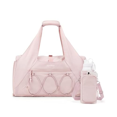 BAGSMART Gym Bag for Women, Lightweight Duffel with Shoe Compartment, Weekender with Wet Pocket, Workout Yoga Tote, Pin