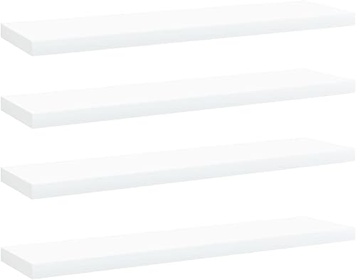 Miniatura 530 de Juego de 4 tableros de estantería, paneles de repuesto, unidades de almacenamiento, estantes de exhibición organizadores, gris hormigón, 31.5 x 11.8