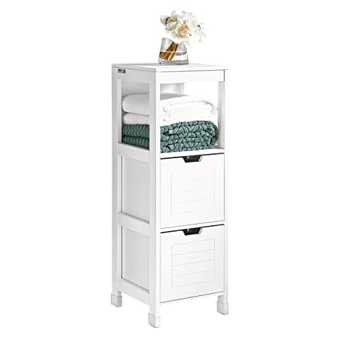 Armario de Suelo para Baño con 1 Estante y 2 Cajones Cover