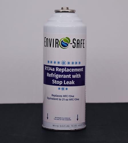 R134a Replacement with Stop Leak, 10 Cans Total with Piercing Valve for AC Recharging