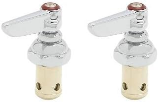 T&S Brass 002714-40 Spindle Assembly for Eterna Valve Replacement. Hot Side Handle Stem Assembly Replacement Fits all T&S Faucets. (2-(Pack))