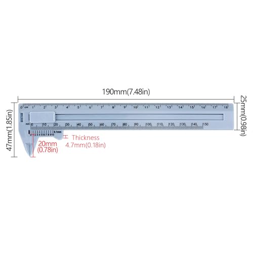 Calibrador Vernier Doble Escala 19cm para Joyería miniatura 7