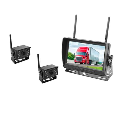 Image of Falcon Eye 2nd Gen Wireless Backup Camera System - 200-300ft Range, 7-inch LCD Monitor & HD Night Vision Camera - Expandable Up to 4 Cams for Trucks, RVs & Fleets