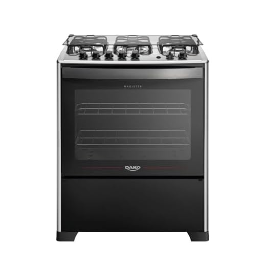 Fogão 5 Bocas Dako Magister Grill Preto com Mesa Inox Bivolt