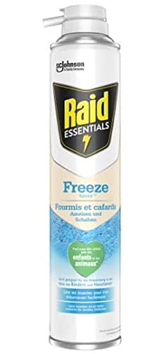 Raid Essentials Freeze Spray - Spray Froid Pour Geler et Immobiliser Fourmis et Cafards - Sans Insecticide - Contient Aucun Ingrédient Actif Cover