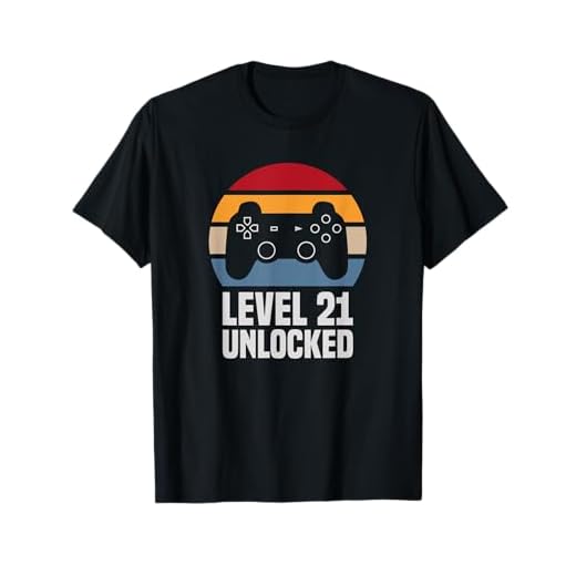 Level 21 Unlocked 21º Cumpleaños 21 Años Videojuego Camiseta
