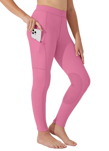 Image of Willit Girl's Riding Pants Horseback English Horse Equestrian Breeches | 4-way stretch twisted yarn, non-slip saddle grip and secure zip phone pockets, summer equestrian camps and intensive lessons