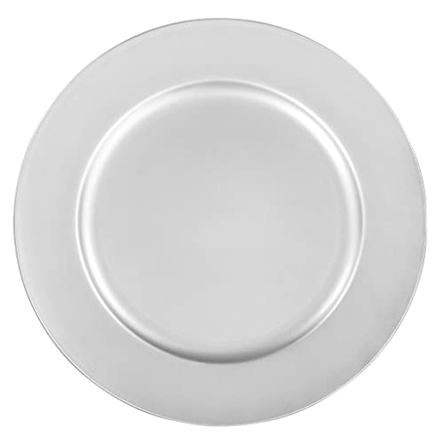 Plato redondo simple 13" plateado CVL miniatura 1