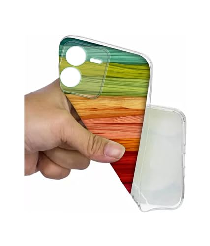 Image of Colorful Thread Design Printed Silicon Soft TPU Back Case Cover for iQOO Z9 5G, Multicolour