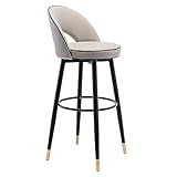 Matériau : pieds en fer forgé noir avec dossier rembourré, coussin d'assise en polyuréthane rotatif à 360° facile à nettoyer, rembourrage en mousse dense, supporte jusqu'à 200 kg.