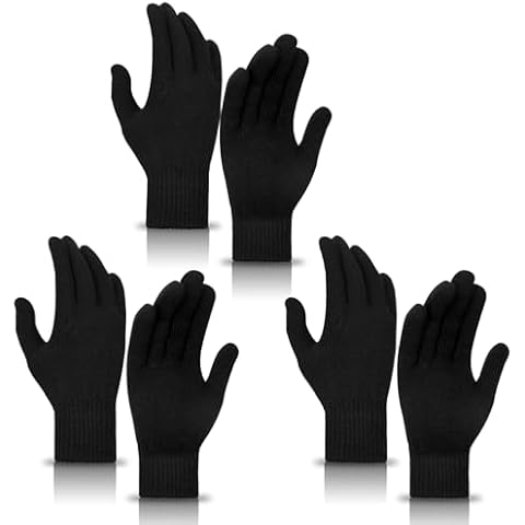 MENOLY 3 Pairs Winter Magic Gloves for Adult Men Women Knit Gloves Warm Stretchy Knit Gloves One Size Fits Men Women Teens Cover