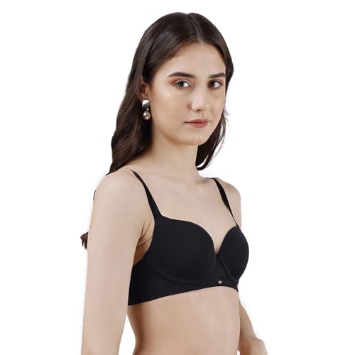 Image of SOIE Women Semi /Medium Coverage Padded Non-Wired T-Shirt Bra
