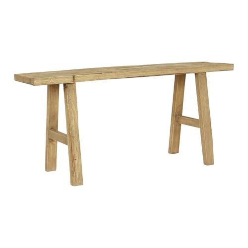 Image of Artissance 43-Inch Elmwood Bench, Natural Wood Rectangular Rustic Bench for Entryway, Hallway, Living Room, and Dining Room