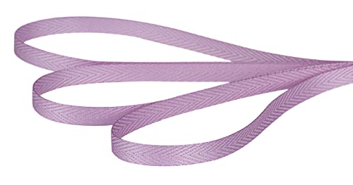 Joycrosso Herringbone Tape Twill Ribbon Soft Handle, Great for Gift Wrapping Craft Sewing 6mm x 22 Meters - Lt.Orchid - Image 3