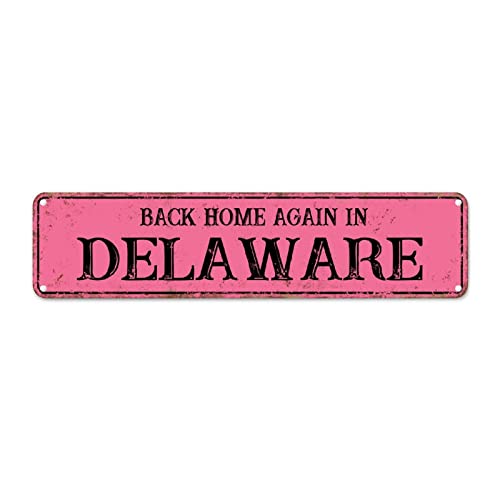 Plaque Delaware State vintage en aluminium pour habiller votre porche