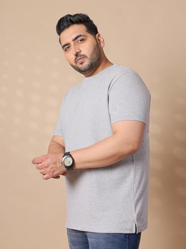 Image of Bigbanana Plus Size Men's Regular Fit Solid Round Neck Tshirt