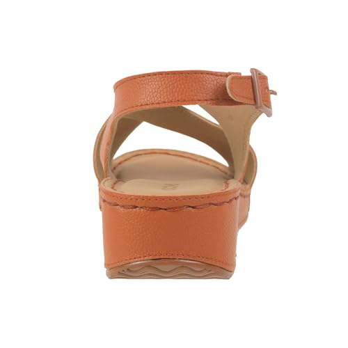 Image of Mochi Women Synthetic Leather Cross-Strap Comfort Sandal