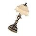 Produktbild CUTICATE 1:12 Puppenhaus Möbel Miniatur LED Lampe Leselampe Tischlampe Beleuchtung Modell für Schlafzimmer Dekoration - Bronze + Beige
