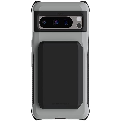 Ghostek Exec Wallet Case for Google Pixel 8 Pro - Magnetic Credit Card Holder Compatible with Wireless Charging Kickstand (6.7 Inch Gray)
