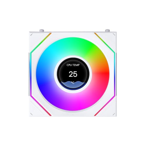 Image of Lian Li UNI Fan SL-INF LCD Flex 120 ARGB PWM Fan, (NOT Reverse Blade) White