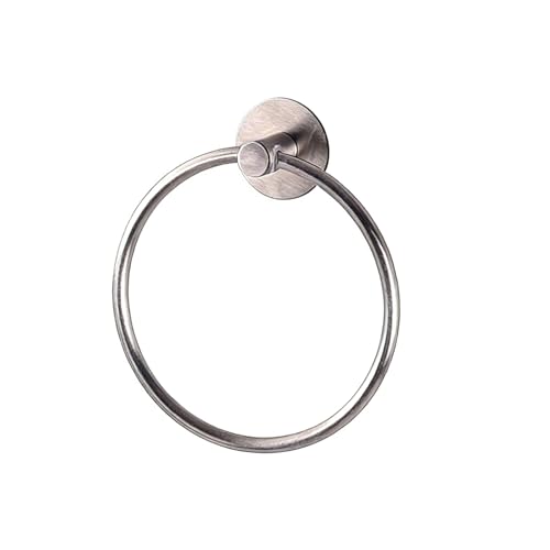 Yxvyxymyxxg Stainless Steel Suction Towel Ring, with Vacuum Cup - No Drill Mounting for Bathroom/Kitchen Use, Brushed Finish, Hand Towel Holder for Glass Shower Walls