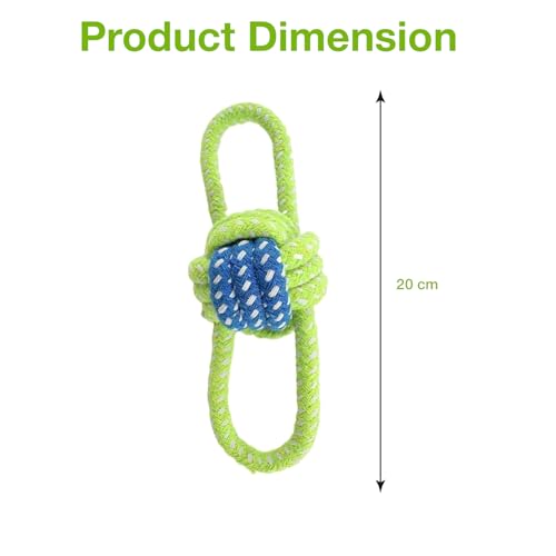Image of Cotton Rope for Dogs and Pets |Knotted Woven Pet Dog Toy Eco-Friendly Cotton Toys Medium /Small Toy |Chewing and Playing Teeth Cleaning and Training for Dogs and Puppies (Green)
