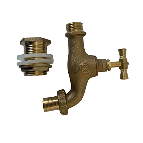 MACHSWON IBC Water Tank Tap IBC Tank Adapter Garden Faucet IBC Tote Tank Valve Drain Brass Slow Opening Tap Fitting With Base - Image 3