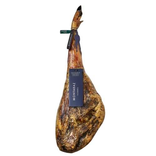 MONTARAZ® Jamon Iberico de Cebo de Campo | 50% Raza Ibérica | Curación 24 Meses | Pieza Entera de 7,5-8,5 kg | Jamón Ibérico de Cebo de Campo Calidad Gourmet | Sin Aditivos ni Conservantes