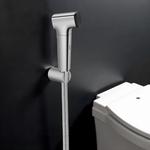 Image of Ruhe Spin Health Faucet Set for Bathroom | Handheld 360 Adjustable Head Jet Spray for Toilet | ABS Hand Spray Gun with 304-Grade Stainless Steel Flexible Shower Tube 1 Meter and Wall Hook /Holder