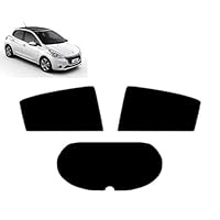Film Solaire Prédécoupé Teinté Pare-Brise Pour-Peugeot 208 3-Portes 2012-2019 (05% Noir Fumé Super