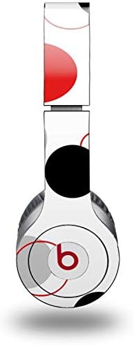 Skin Decal Wrap Works with Original Beats Solo HD Headphones Lots of Dots Red on White Skin Only (Headphones NOT Included)