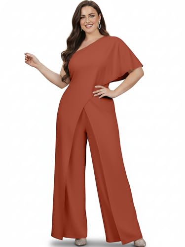 Image of KOH KOH Womens 2026 One Off Shoulder Asymmetric Long Pant Jumpsuit Romper
