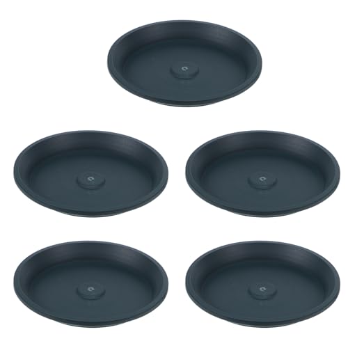 Abaodam 5 Pièces Plateaux pour Pots de Fleurs Rondes Bac de Récupération Eau Étanche pour Plantes Intérieur et Extérieur Support Robuste pour Bonsai Cactus et Succulentes Vert