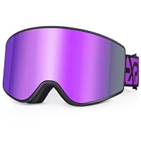 Lunettes De Ski Enfant 3-12 Ans - Double Lentille Anti-buée - UV400 - Compatible Casque OTG - Verres Miroir Colorés