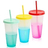 🥤 Qualité rassurante : le couvercle et le gobelet sont en plastique de haute qualité, non toxique et respectueux de l'environnement, nos gobelets réutilisables avec couvercles et pailles durent de nombreuses années.