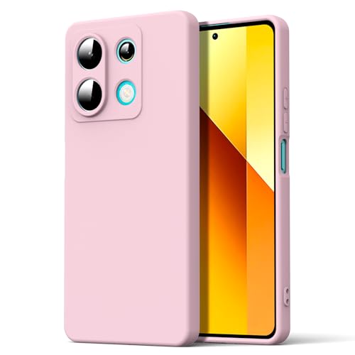 Byvuwiay Funda para Xiaomi Redmi Note 13 5G, Silicona Líquida Silicona Ultra Protectora Antichoque Case para Xiaomi Redmi Note 13 5G - Rosa
