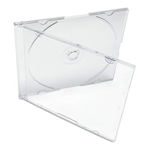 KEYIN Clear Slim CD Jewel Case - Premium, 100 Pack