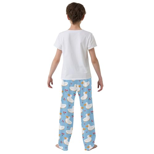 Duck Cherry Boys Long Pants Soft Trousers Elastic Waist Kids Lounge Bottoms with Pockets S-XL3