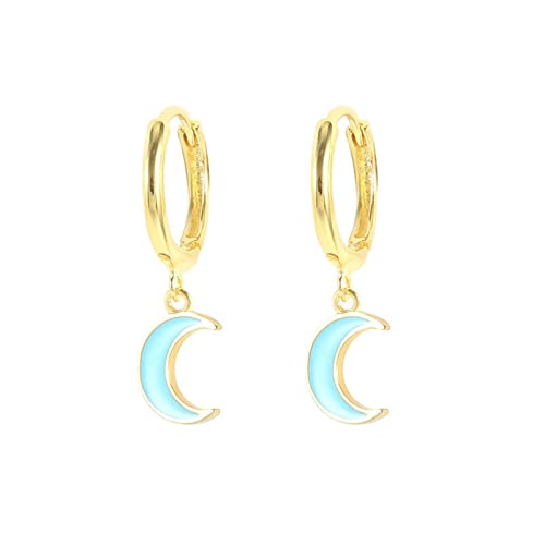 Boucles d'oreilles lune en métal sterling et peluche douce pour filles