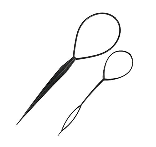 2 pk Topsy Hair Tail Tool Braid Accessories Ponytail Maker (Black)