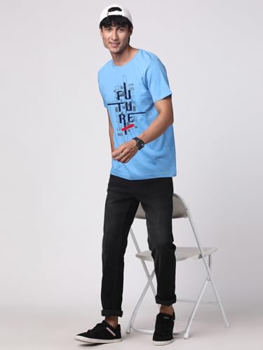 Image of ADRO Men's Graphic Printed 100% Cotton T-Shirt - Regular Fit, Printed T-Shirts for Men