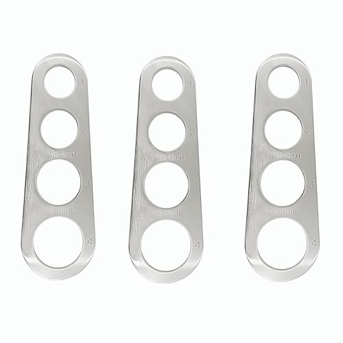 3 Pcs Spaghetti Measure Tool, Pasta Portion Measure, Spaghetti Tester for Pasta and Noodles(Silver,Stainless Steel）