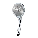 SANEI(サンエイ) ラージメタリックシャワー シャワーヘッド 手元ストップ メッキ 大きなシャワー板 たっぷり 節水率40% 日本製 PS3503-81XA-CHA20-EC