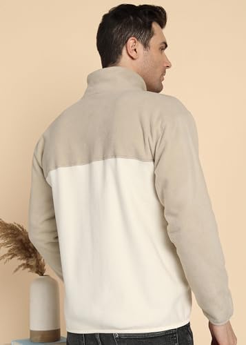 Image of Alan Jones Clothing Men's Fleece Full-Zip Jacket | Warm Puffy Polyester Jacket with Stand Collar & Piped Cuffs