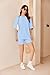Ekouaer Women Cotton Lounge Sets Summer Outfits T-Shirt Top and Biker Short Set 2 Piece Matching Tracksuit Fashion Light Blue X-Large