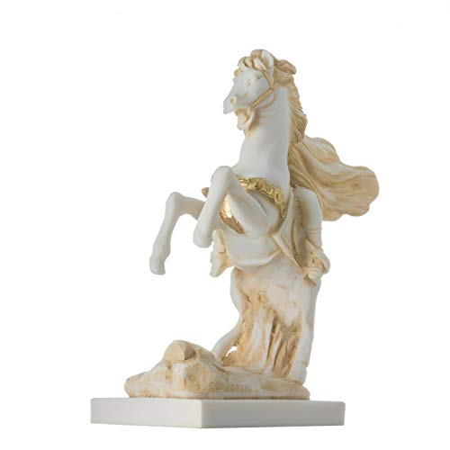 Estatua Alexander El Grande en su caballo Bucephalus oro 18 cm miniatura 3