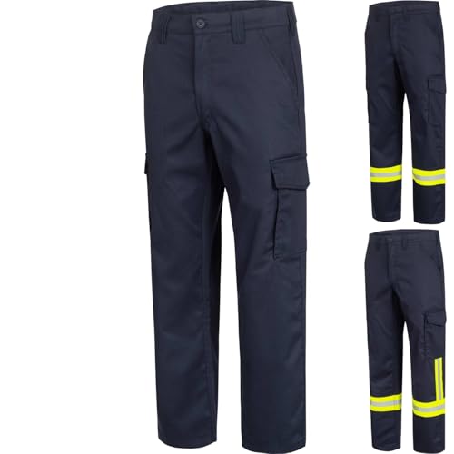 Safetytex Feuerwehrhose HuPF Teil 2 ohne Reflexstreifen - Schwarzblau - EN ISO 11612:2015 Zertifiziert - Öl- & wasserabweisend - 100% Baumwolle FR - Größe 44
