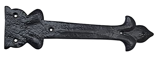 Image of Adonai Hardware Adonijah Antique Cast Iron Strap False or Faux or Dummy Hinge Front (10.40 inch X 12 Pack, Matte Black) for Barn Doors, Gates, Cabinets, Wooden Box, Furniture, Chest, Trunks and Sheds