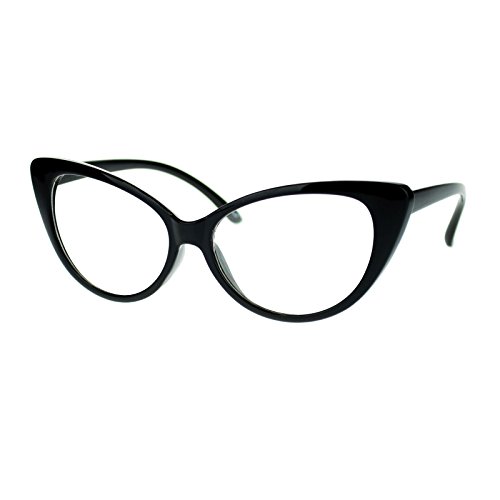 Sa106 SS9686-BK Womens Goth Mod Chic Classic Retro Cat Eye Optical Glasses Black thumb #1
